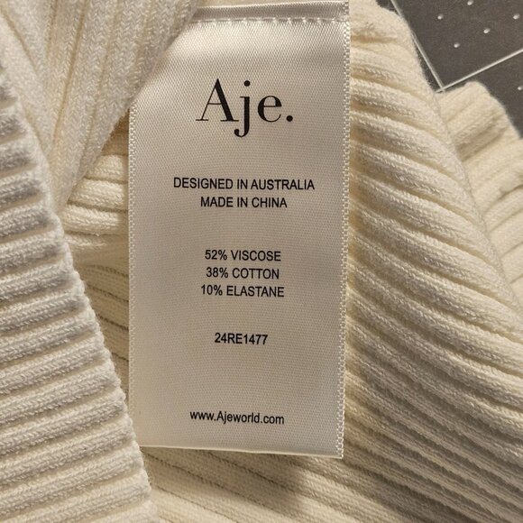 Aje Women’s Ivory L Ribbed Tank Top Minimalist Chic Quiet Luxury Capsule Wardrob - Picture 11 of 14